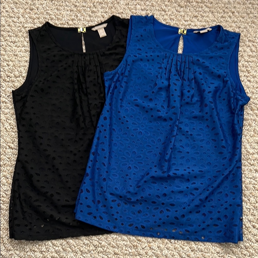 Banana Republic Black and Blue Sleeveless Tops Set